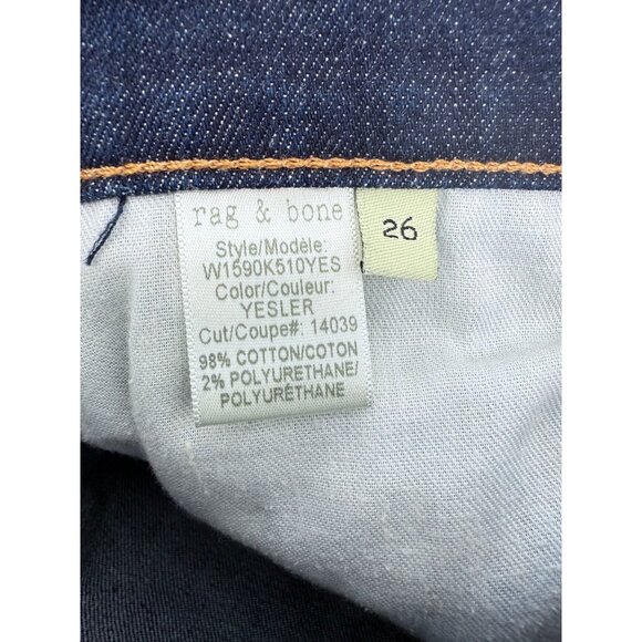 Rag & Bone Designer Skinny Low Rise Dark Wash “Yesler” Denim  Jeans Size 26 - Picture 13 of 16